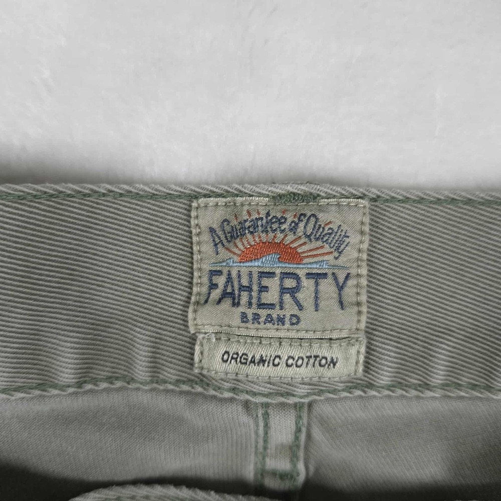 Faherty Comfort Twill Pants Men's 42x31 Light Green 5 Pocket Organic Cotton - Picture 7 of 12